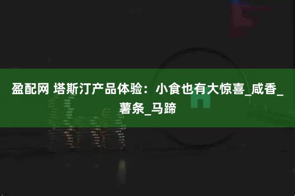 盈配网 塔斯汀产品体验：小食也有大惊喜_咸香_薯条_马蹄